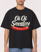 Mockup Boxy Heavyweight Tee Black male close-up 10