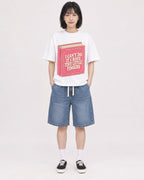 Mockup Boxy Heavyweight Tee White female full-body 11