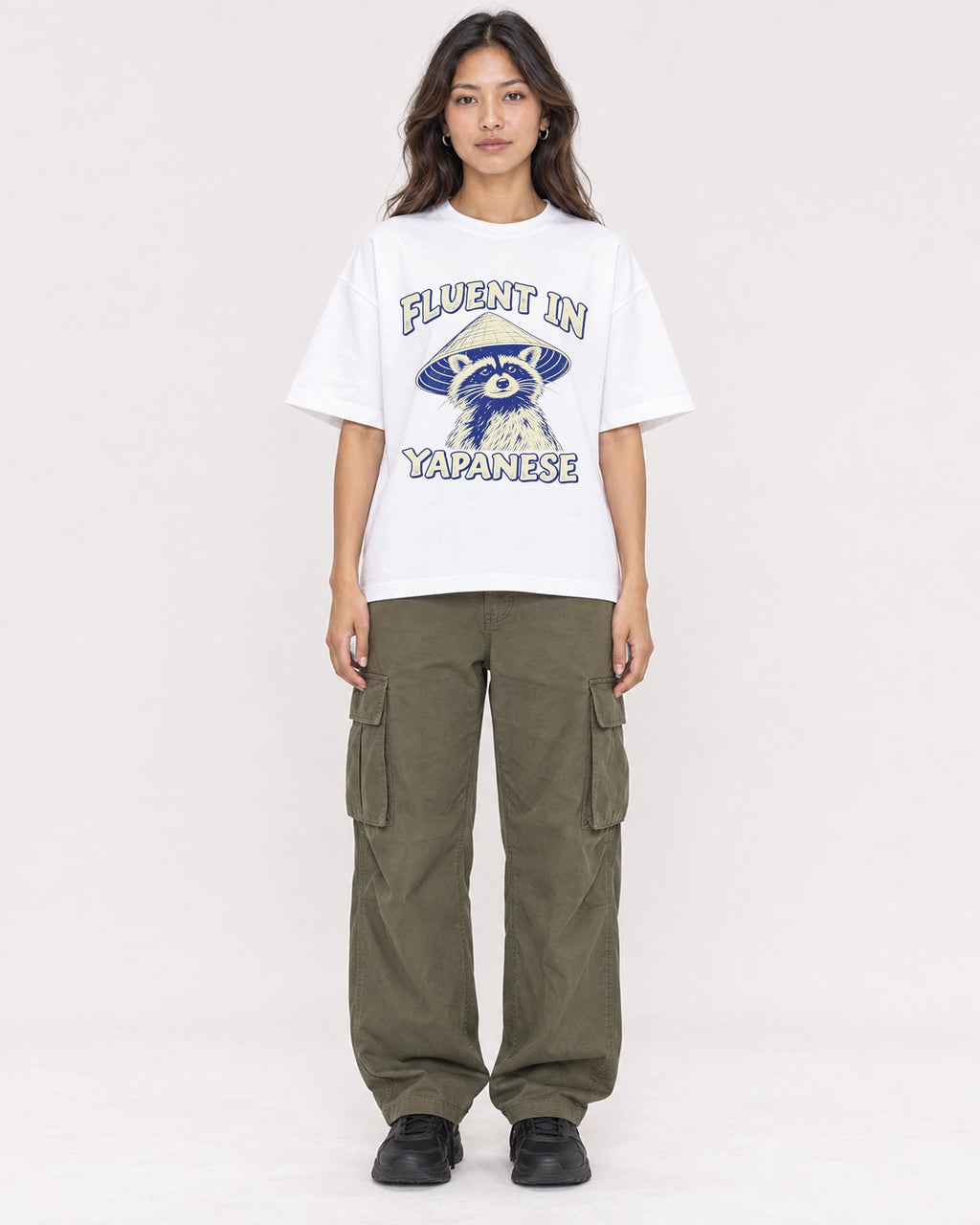 Mockup Boxy Heavyweight Tee White female full-body 02