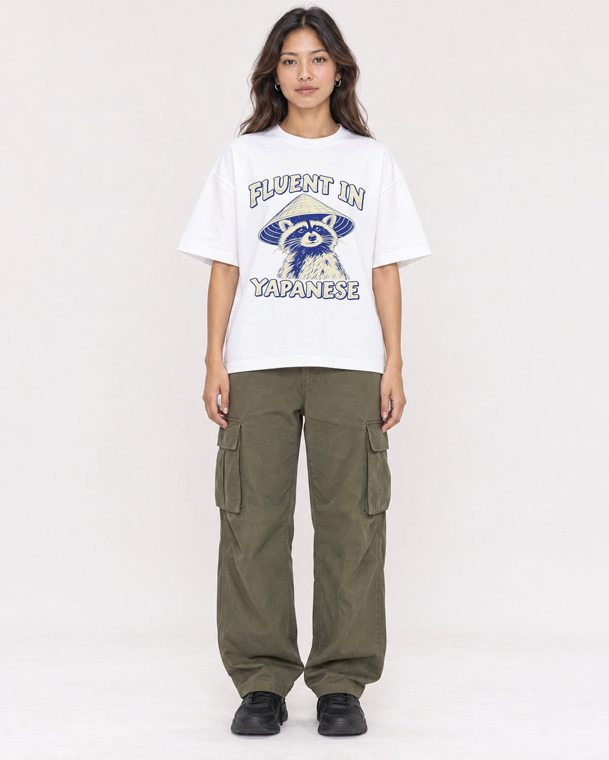 Mockup Boxy Heavyweight Tee White female full-body 02