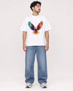 Mockup Boxy Heavyweight Tee White male full-body 02
