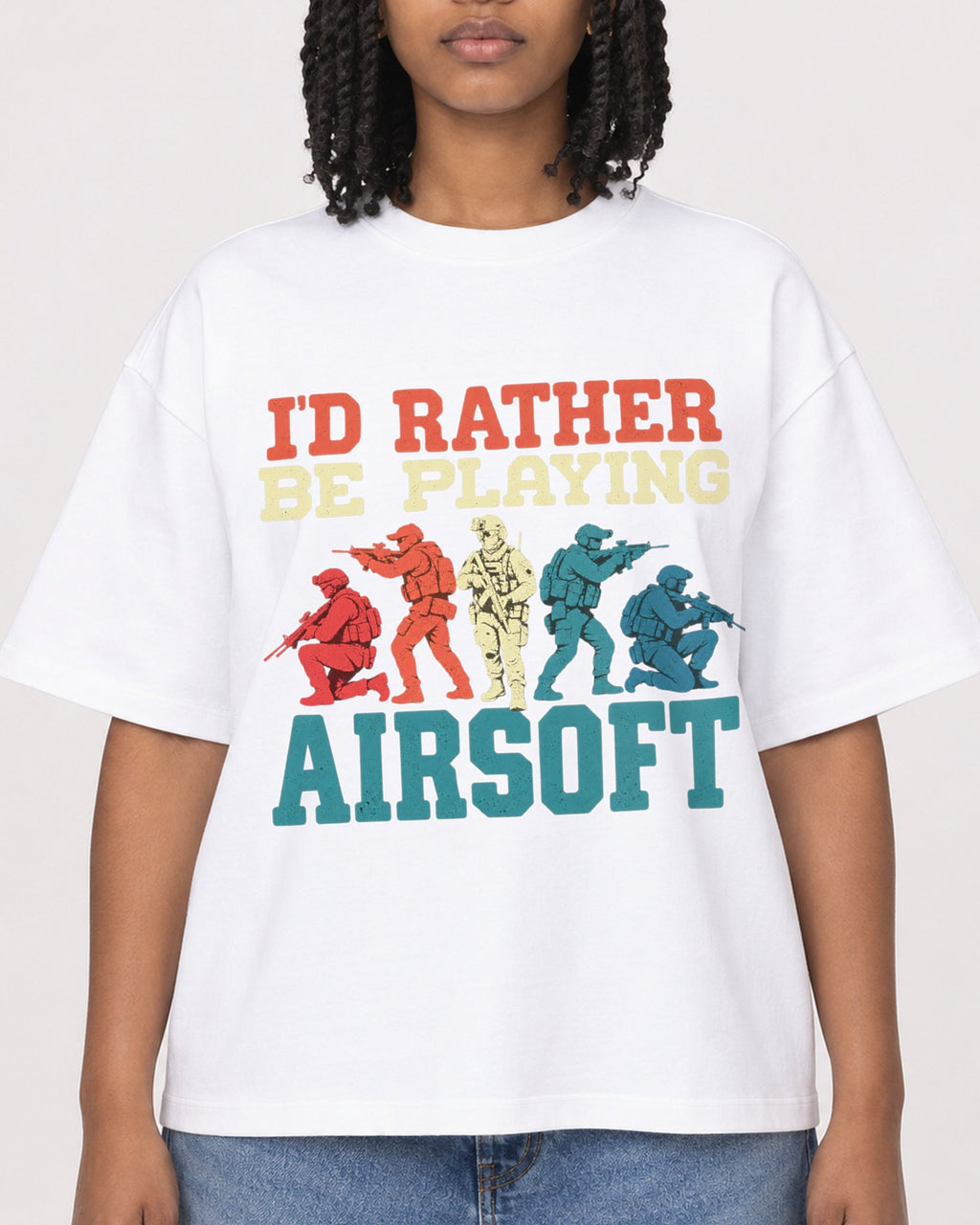 Mockup Boxy Heavyweight Tee White female close-up 15