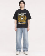 Mockup Boxy Heavyweight Tee Black male full-body 41