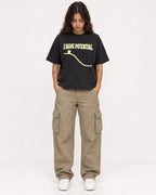 Mockup Boxy Heavyweight Tee Black female full-body 06