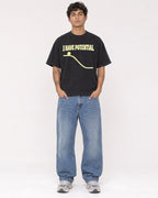 Mockup Boxy Heavyweight Tee Black male full-body 06