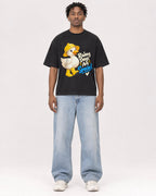 Mockup Boxy Heavyweight Tee Black male full-body 05