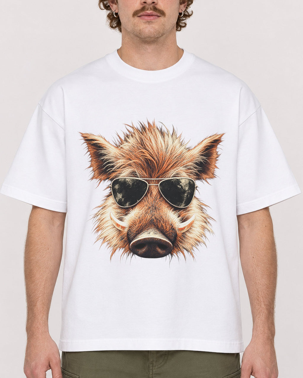 Mockup Boxy Heavyweight Tee White male close-up 09