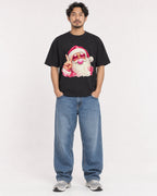 Mockup Boxy Heavyweight Tee Black male full-body 02