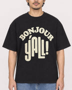 Mockup Boxy Heavyweight Tee Black male close-up 02