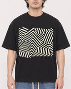 Mockup Boxy Heavyweight Tee Black male close-up 03