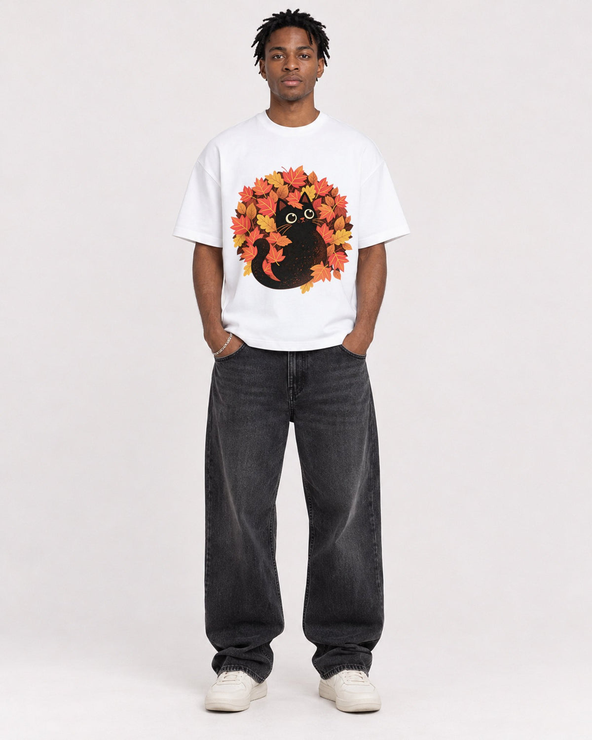 Mockup Boxy Heavyweight Tee White male full-body 05