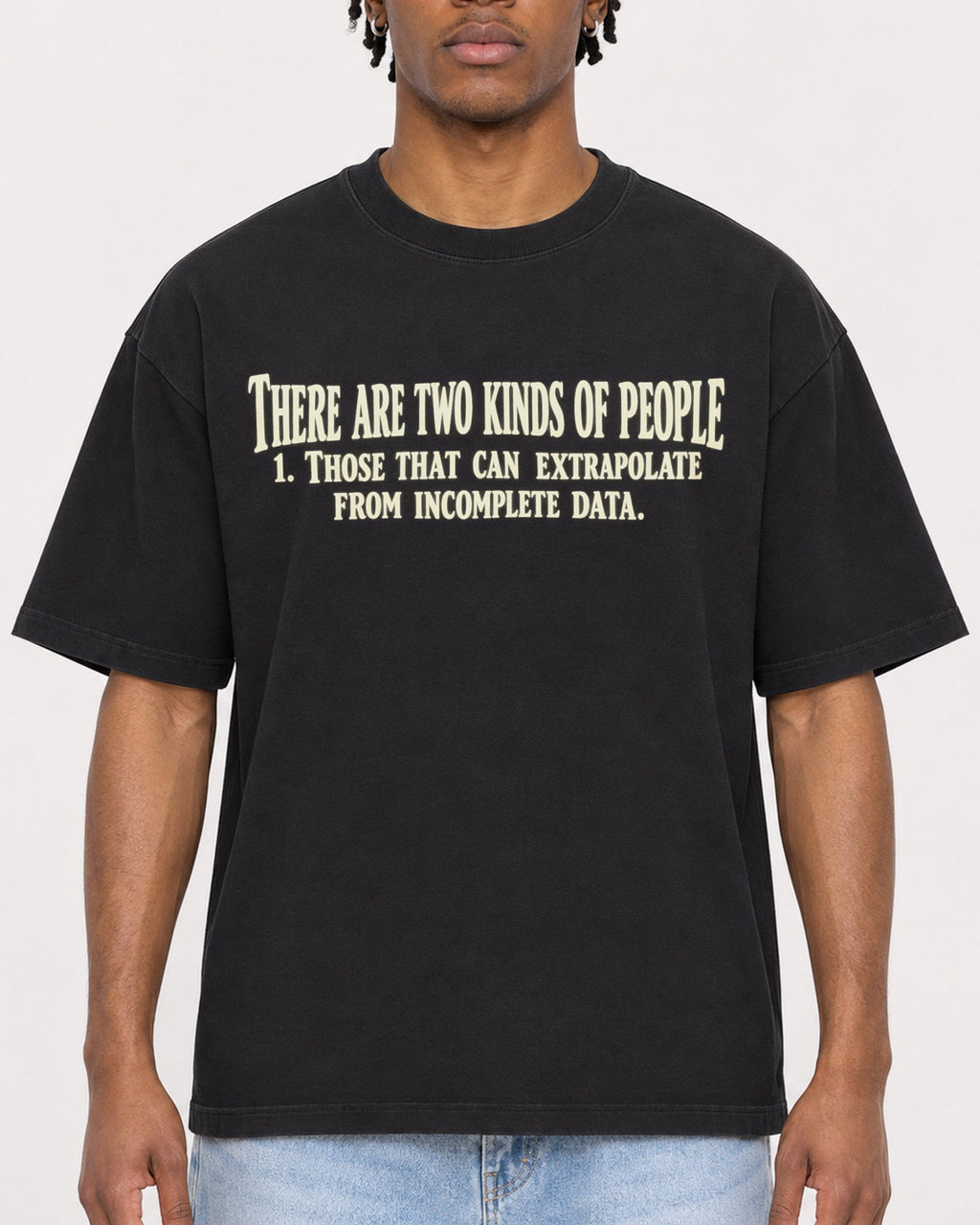 Mockup Boxy Heavyweight Tee Black male close-up 05