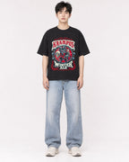Mockup Boxy Heavyweight Tee Black male full-body 01