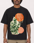 Mockup Boxy Heavyweight Tee Black male close-up 04