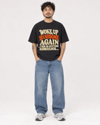 Mockup Boxy Heavyweight Tee Black male full-body 42
