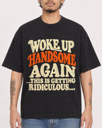 Mockup Boxy Heavyweight Tee Black male close-up 42