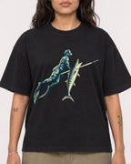 Mockup Boxy Heavyweight Tee Black female close-up 06