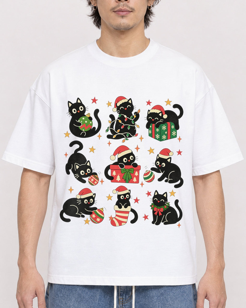 Mockup Boxy Heavyweight Tee White male close-up 03