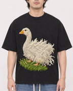 Mockup Boxy Heavyweight Tee Black male close-up 03