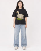Mockup Boxy Heavyweight Tee Black female full-body 03