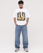 Mockup Boxy Heavyweight Tee White male full-body 07