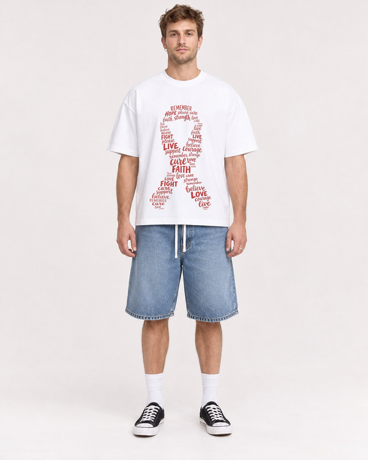 Mockup Boxy Heavyweight Tee White male full-body 08