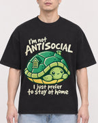 Mockup Boxy Heavyweight Tee Black male close-up 33