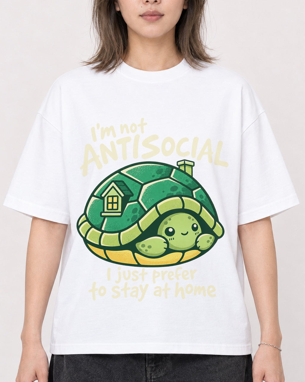 Mockup Boxy Heavyweight Tee White female close-up 33