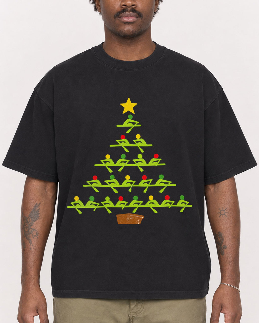Mockup Boxy Heavyweight Tee Black male close-up 24