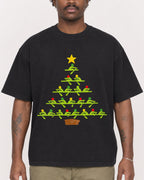 Mockup Boxy Heavyweight Tee Black male close-up 24
