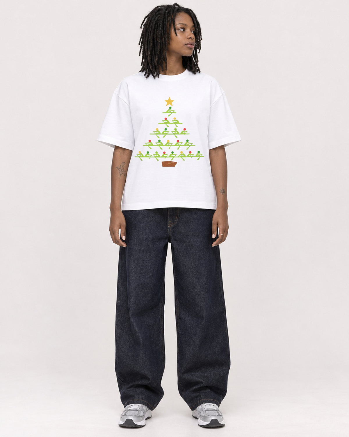 Mockup Boxy Heavyweight Tee White female full-body 24