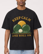 Mockup Boxy Heavyweight Tee Black male close-up 25