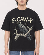Mockup Boxy Heavyweight Tee Black male close-up 03
