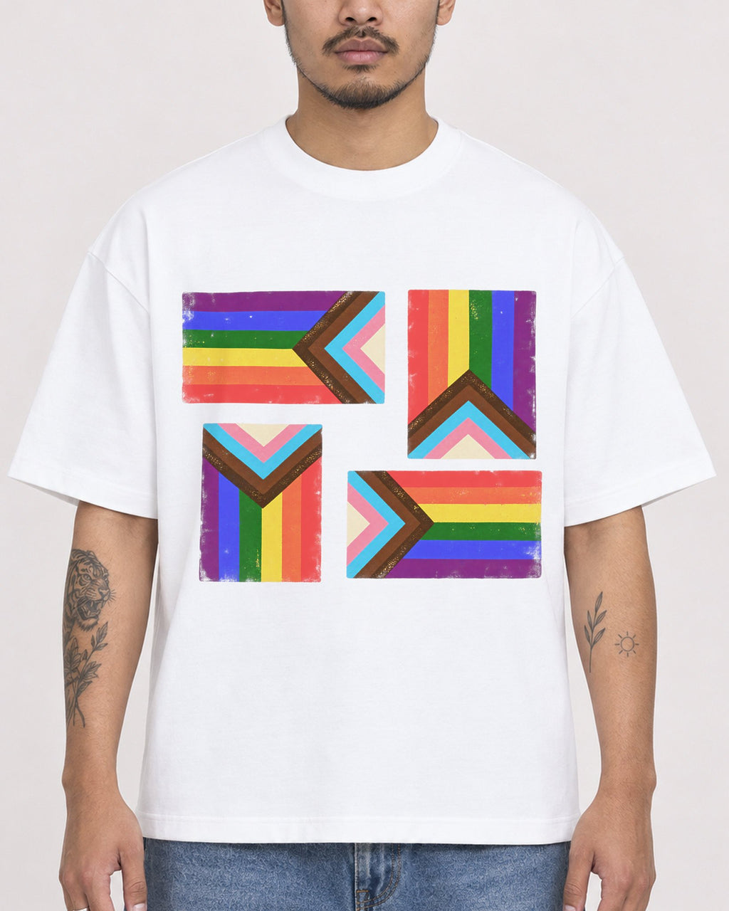 Mockup Boxy Heavyweight Tee White male close-up 12