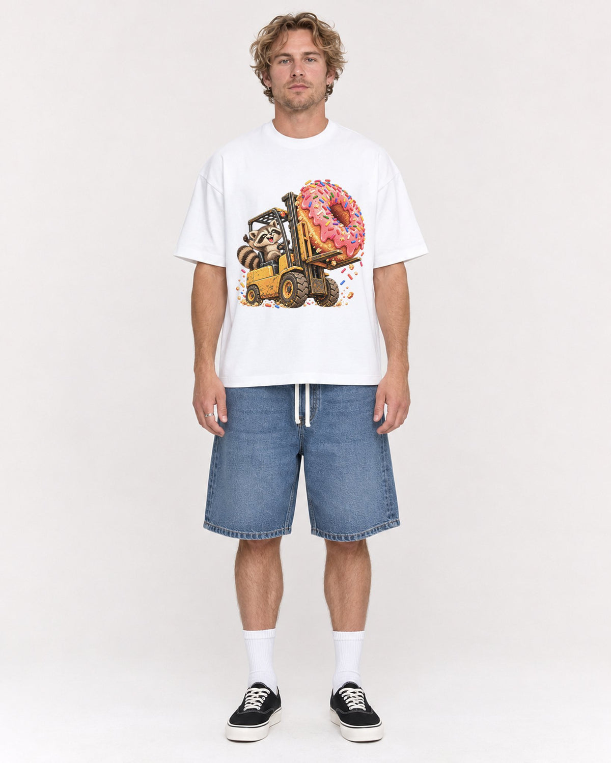 Mockup Boxy Heavyweight Tee White male full-body 28