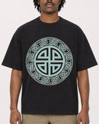 Mockup Boxy Heavyweight Tee Black male close-up 04