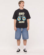 Mockup Boxy Heavyweight Tee Black male full-body 19