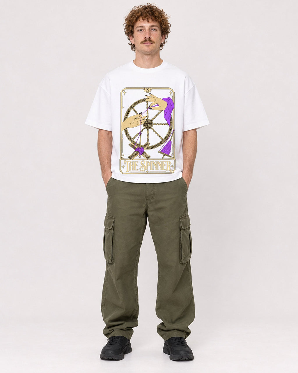 Mockup Boxy Heavyweight Tee White male full-body 09