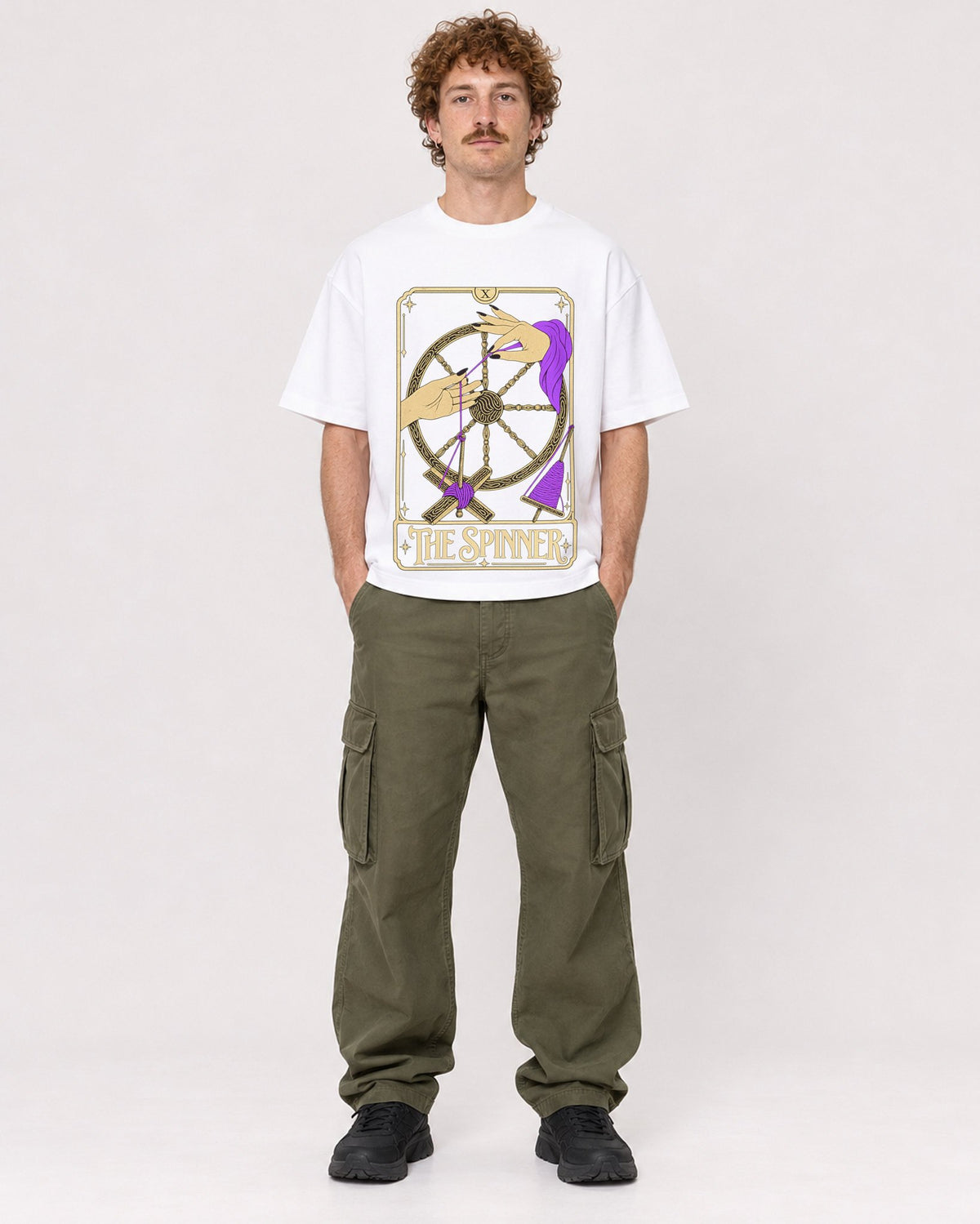 Mockup Boxy Heavyweight Tee White male full-body 09