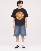 Mockup Boxy Heavyweight Tee Black male full-body 11