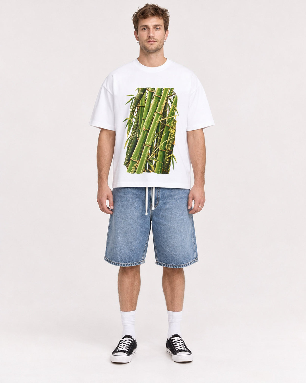 Mockup Boxy Heavyweight Tee White male full-body 08