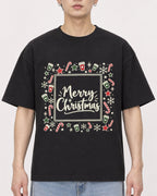 Mockup Boxy Heavyweight Tee Black male close-up 01