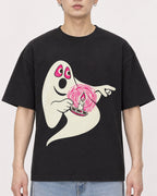 Mockup Boxy Heavyweight Tee Black male close-up 01
