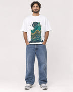 Mockup Boxy Heavyweight Tee White male full-body 17