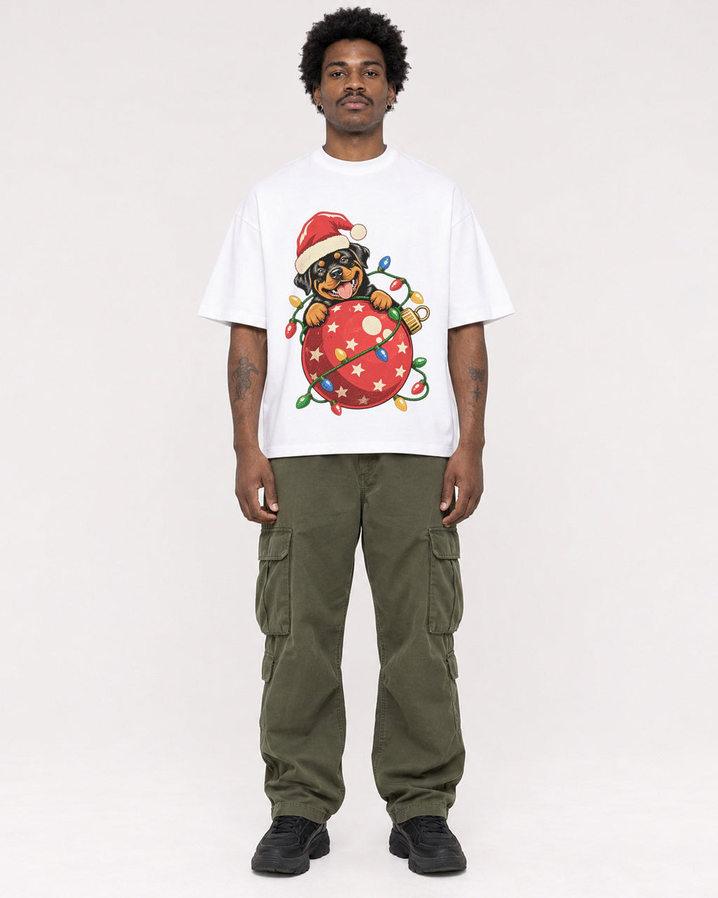 Mockup Boxy Heavyweight Tee White male full-body 24