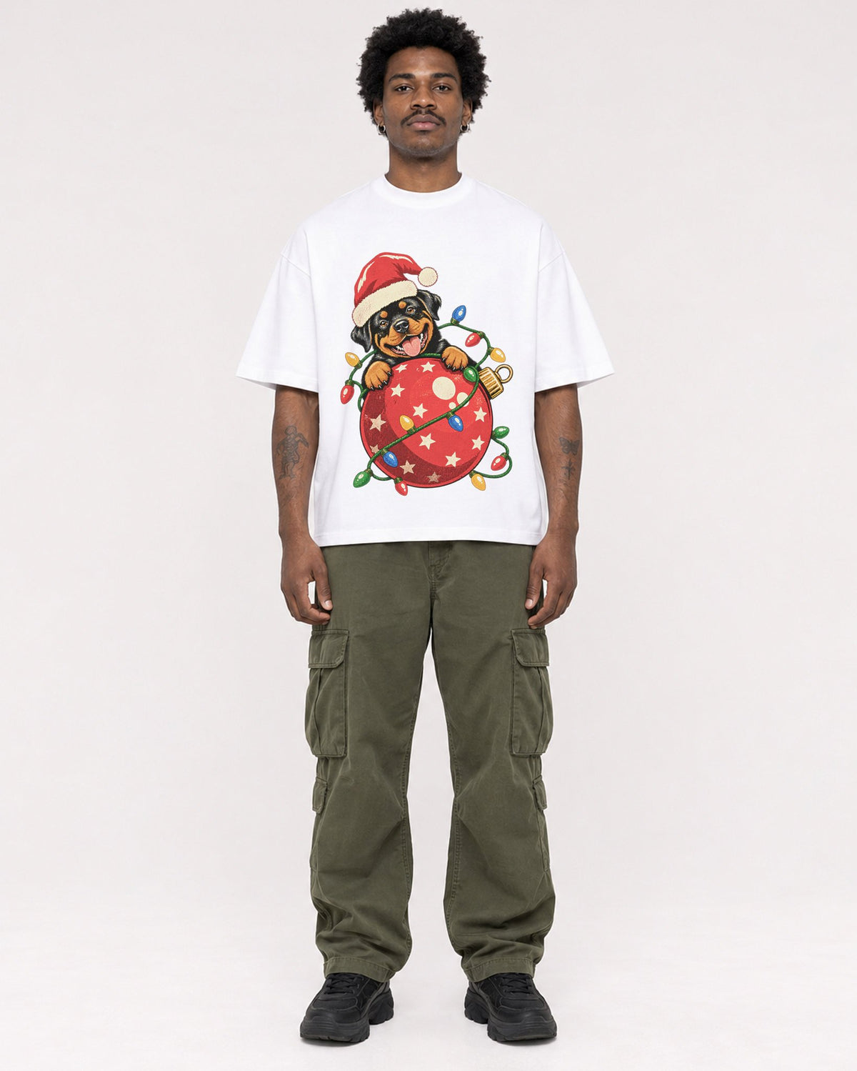 Mockup Boxy Heavyweight Tee White male full-body 24