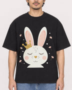 Mockup Boxy Heavyweight Tee Black male close-up 02