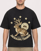 Mockup Boxy Heavyweight Tee Black male close-up 08
