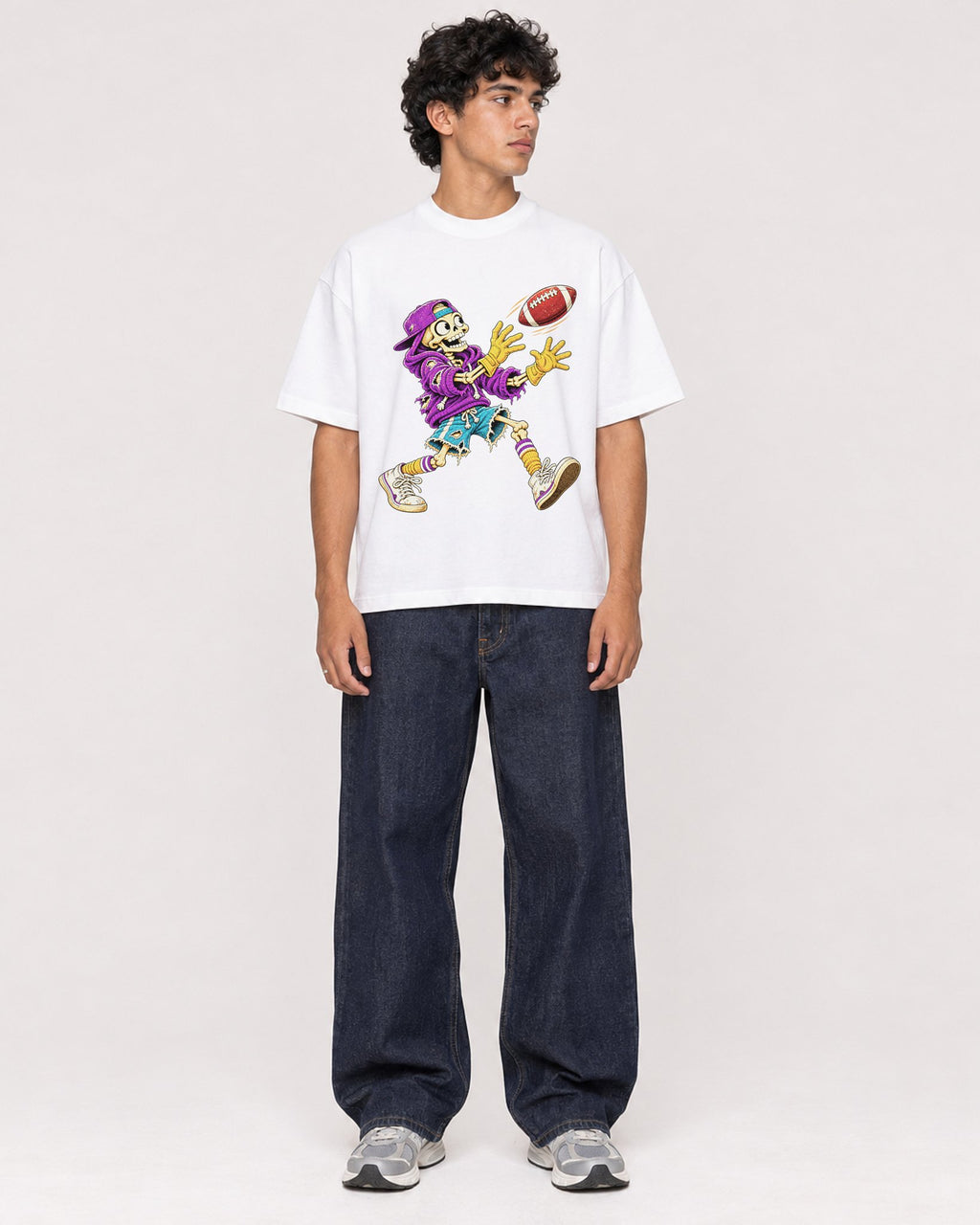 Mockup Boxy Heavyweight Tee White male full-body 26