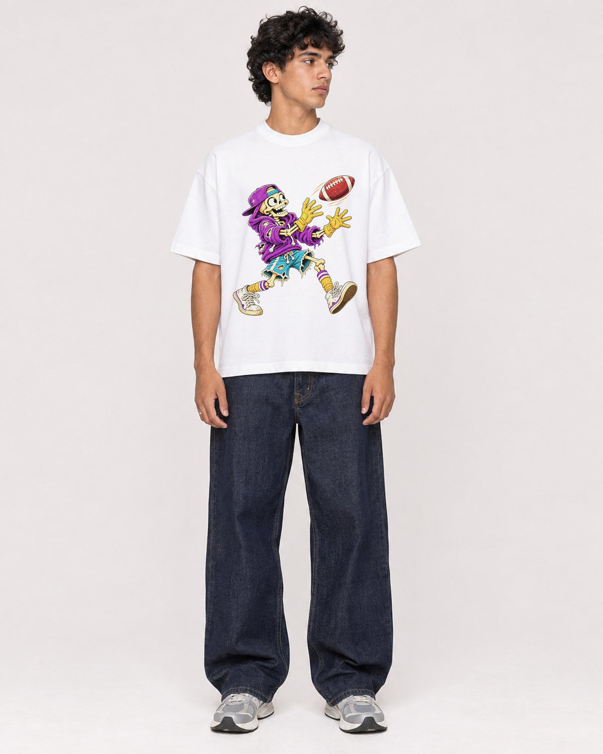 Mockup Boxy Heavyweight Tee White male full-body 26